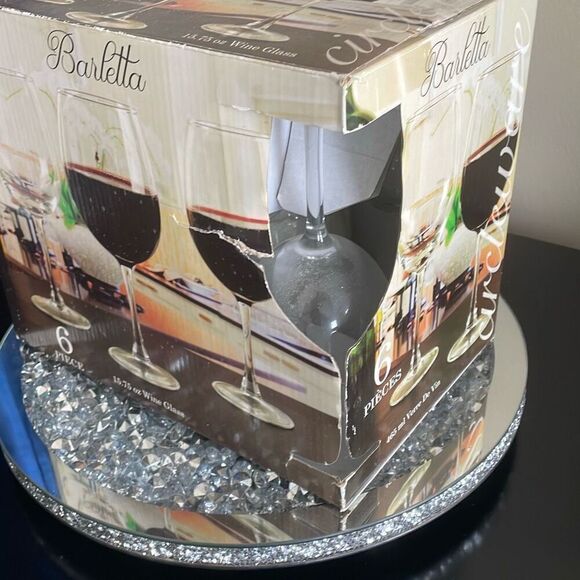 Barletta circleware wine glass cups 6 piece set 15.75 oz glasses new in box - Picture 3 of 7